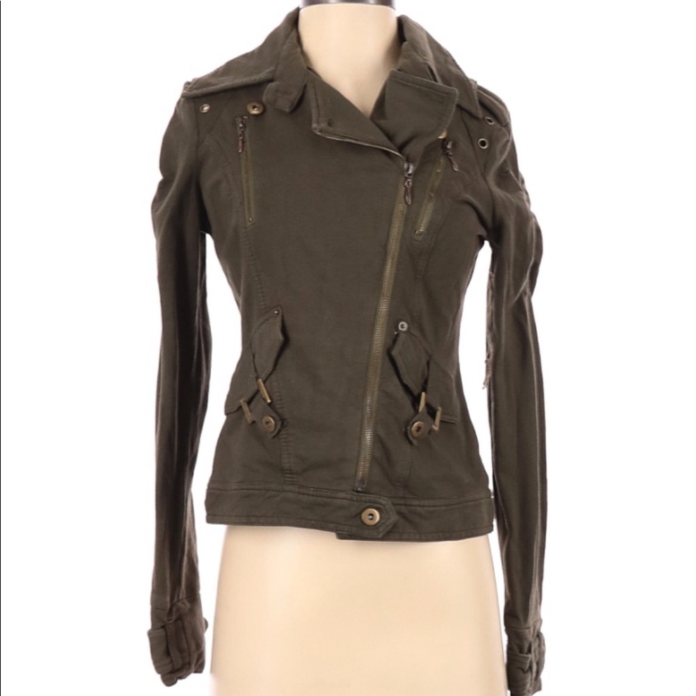NWT One World Size S Green Moto Style Jacket